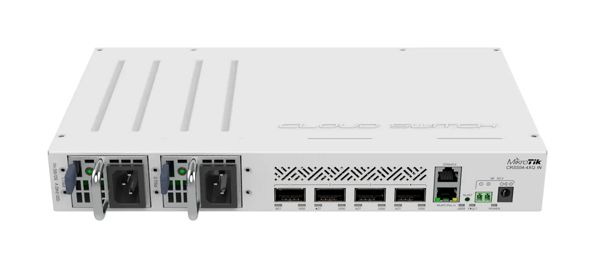 Crs504-4xq-in mikrotik crs504-4xq-in: compact 100 gigabit switch