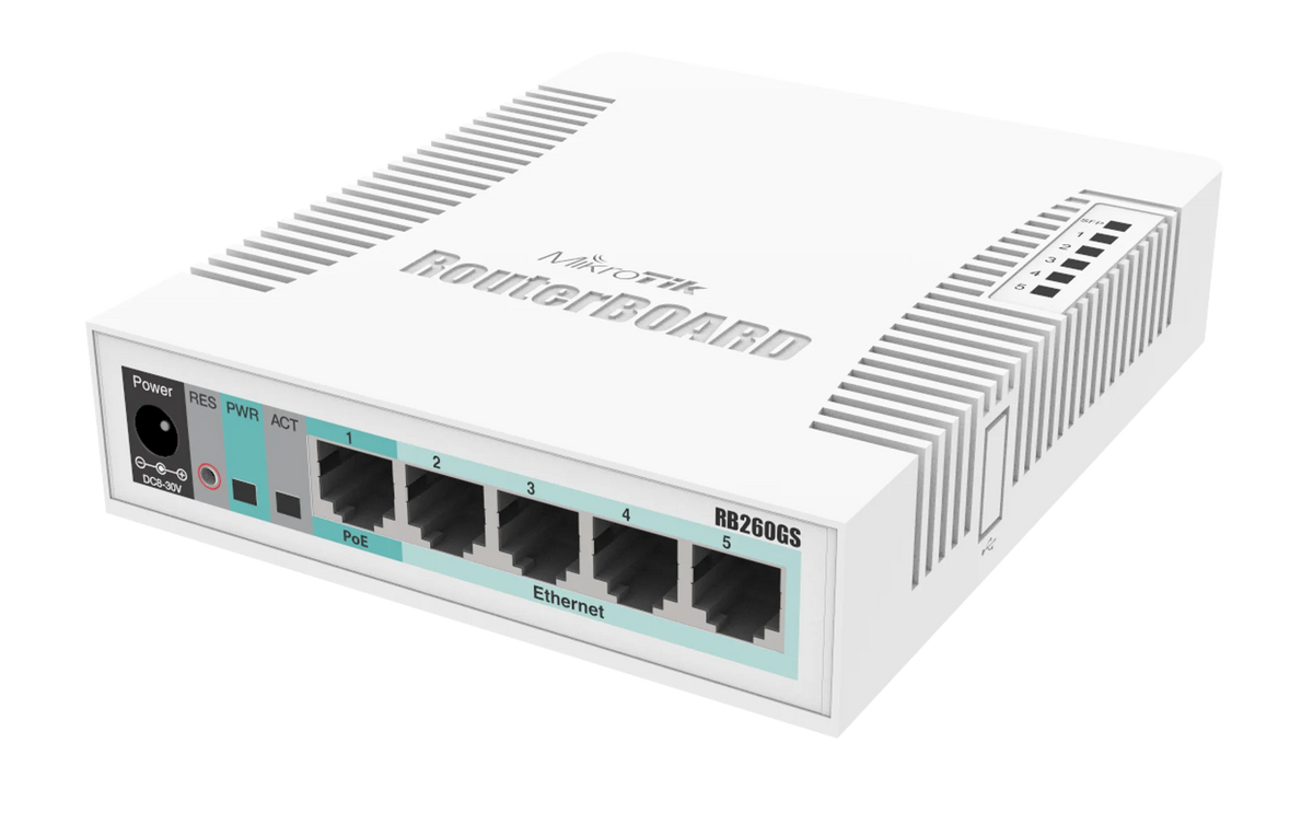 Rb260gs mikrotik - compact 5x gigabit ethernet switch