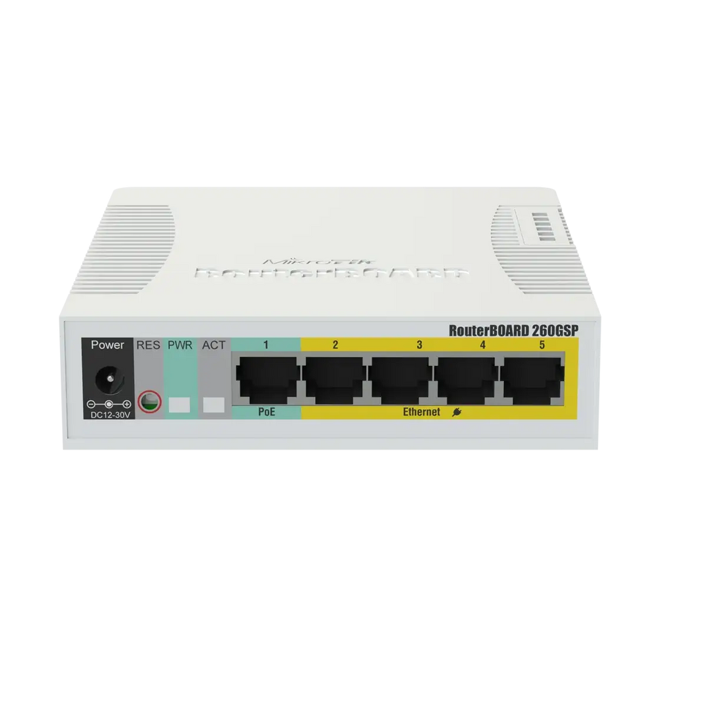 Rb260gsp mikrotik rb260gsp: compact 5x gigabit poe switch